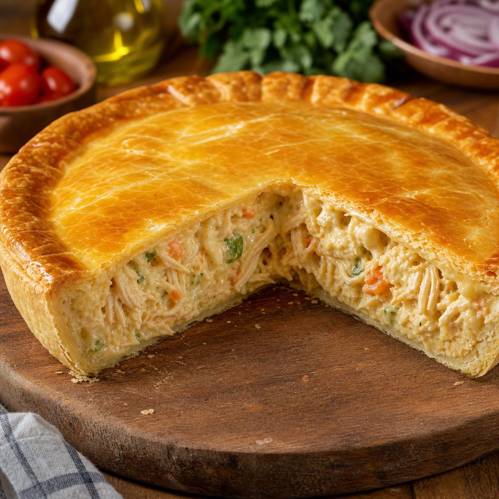 Torta de Frango Cremosa com Massa de Liquidificador